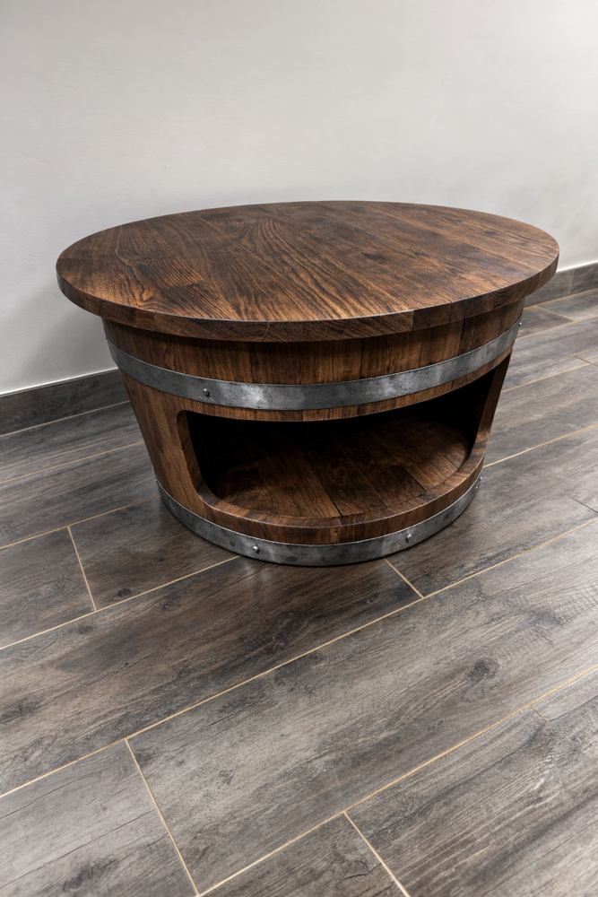 Table basse tonneau avec ouverture frontale